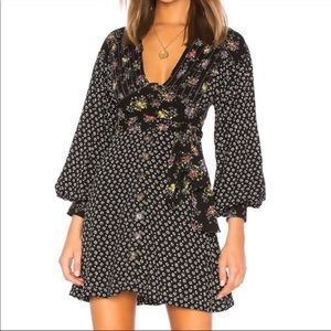 Free People dress large black floral
